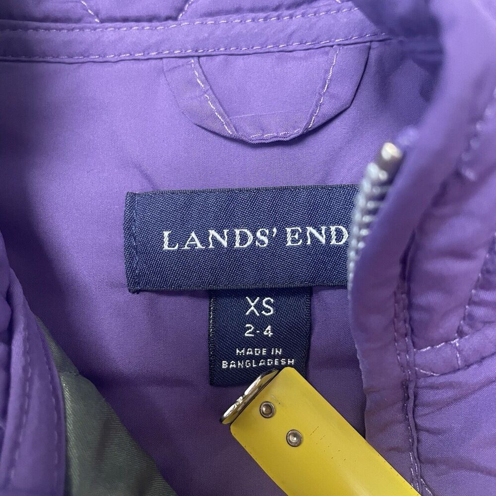 Lands End Jacket Womens XS 2-4 Purple Quilted Lightweight Casual Cozy Full Zip - Picture 2 of 8